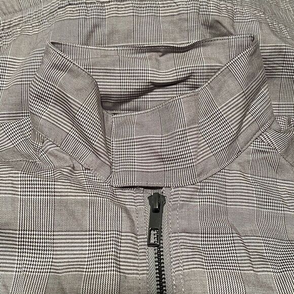 H&M Men's Gray Full Zip Plaid Lightweight Lined Bomber Jacket Size 36R NWT - Picture 9 of 13